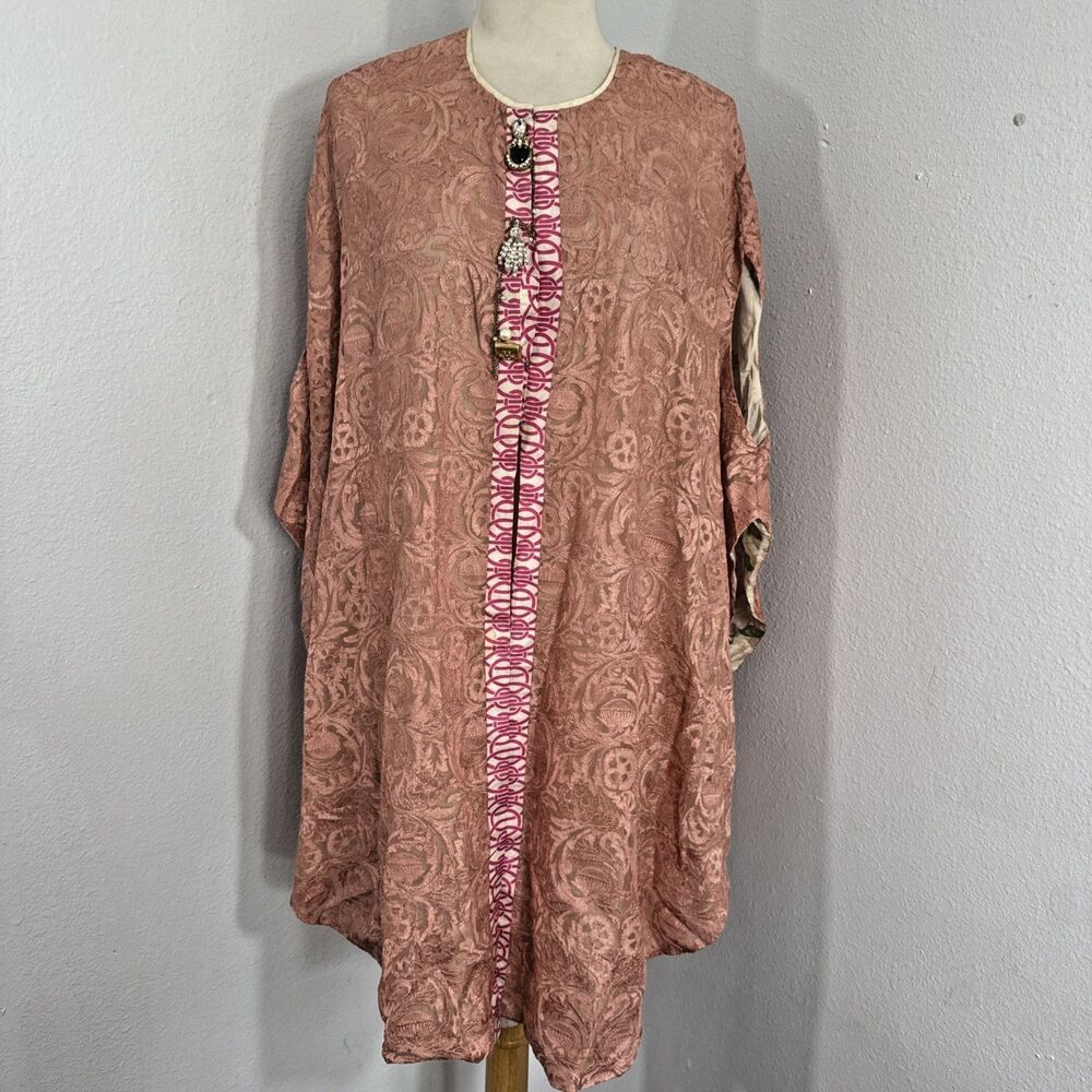 Elegant Pink Patterned Swim Coverup